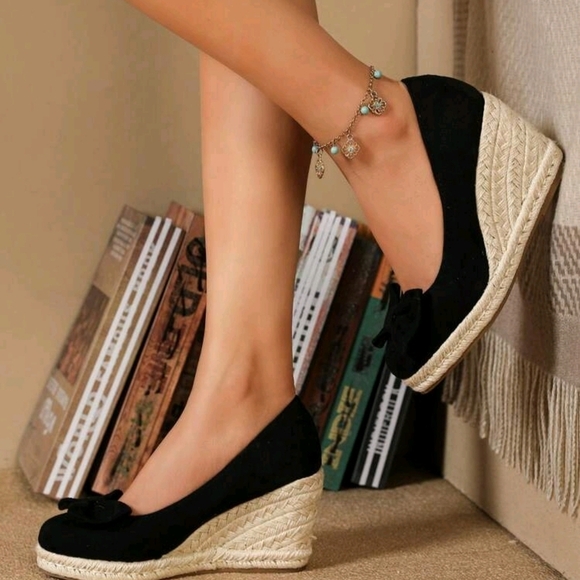 Women's Minimalist Ankle Strap Espadrille Sandals, Vacation Black - Picture 5 of 6